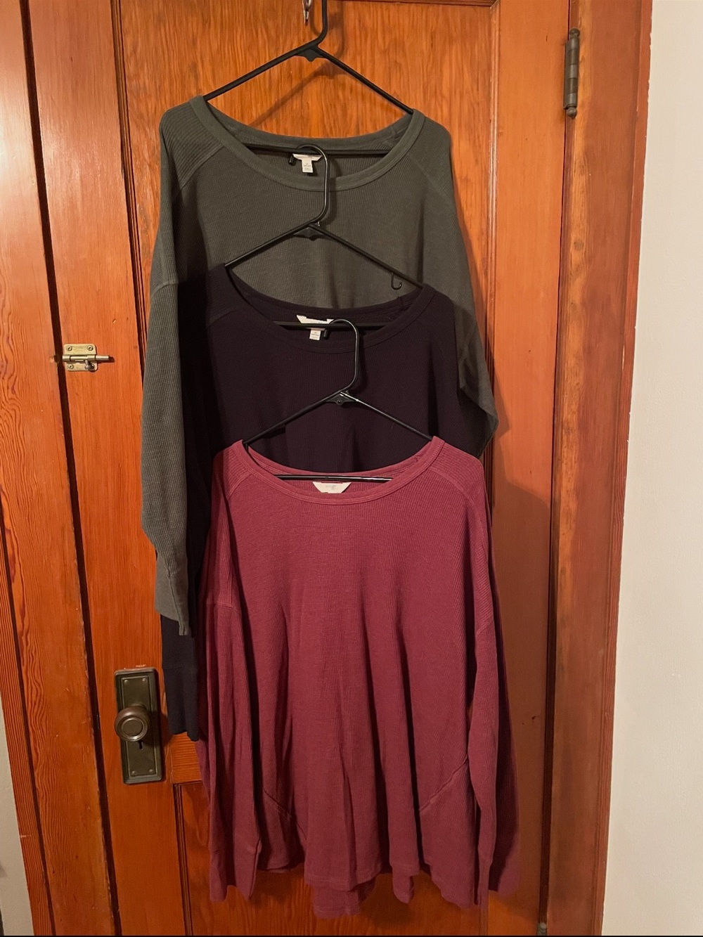 Waffle Knit Long Sleeve Tops (3)